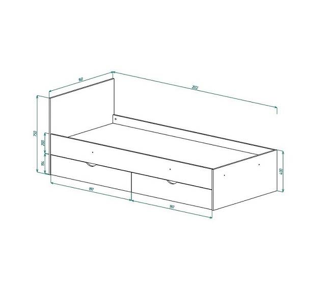 Кровать с ящиками чертеж