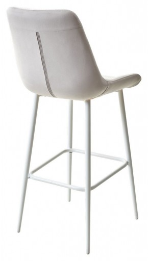 Барный стул ХОФМАН, цвет H-09 Светло-серый, велюр / белый каркас М-City в Первоуральске - pervouralsk.ok-mebel.com | фото 4