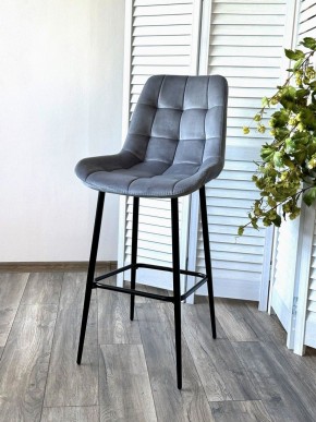 Барный стул ХОФМАН, цвет H-14 Серый, велюр / черный каркас М-City в Первоуральске - pervouralsk.ok-mebel.com | фото 3