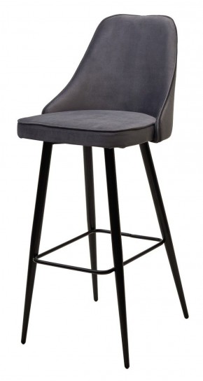 Барный стул NEPAL-BAR СЕРЫЙ #27, велюр/ черный каркас (H=78cm) М-City в Первоуральске - pervouralsk.ok-mebel.com | фото