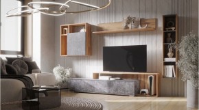 ДАЛЛАС Гостиная (модульная) цемент темный в Первоуральске - pervouralsk.ok-mebel.com | фото