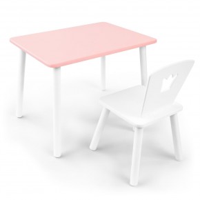 Детский комплект стол и стул «Корона» Rolti Baby (розовый/белый, массив березы/мдф) в Первоуральске - pervouralsk.ok-mebel.com | фото