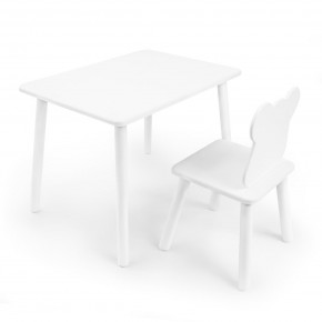 Детский комплект стол и стул «Мишка» Rolti Baby (белый/белый, массив березы/мдф) в Первоуральске - pervouralsk.ok-mebel.com | фото 1