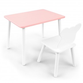 Детский комплект стол и стул «Мишка» Rolti Baby (розовый/белый, массив березы/мдф) в Первоуральске - pervouralsk.ok-mebel.com | фото 1
