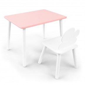 Детский комплект стол и стул «Облачко» Rolti Baby (розовый/белый, массив березы/мдф) в Первоуральске - pervouralsk.ok-mebel.com | фото