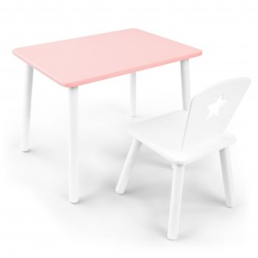 Детский комплект стол и стул «Звезда» Rolti Baby (розовый/белый, массив березы/мдф) в Первоуральске - pervouralsk.ok-mebel.com | фото