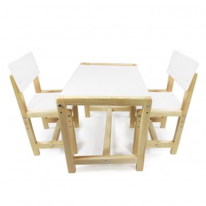 Детский растущий комплект стол и два стула  Я САМ "Лофт" (Белый, Сосна) в Первоуральске - pervouralsk.ok-mebel.com | фото
