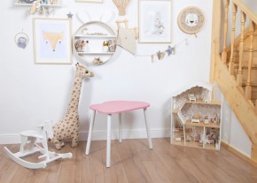 Детский стол Rolti Baby «Облачко»  (розовый/белый, массив березы/мдф) в Первоуральске - pervouralsk.ok-mebel.com | фото 1