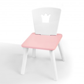 Детский стул Корона (Белый/Розовый/Белый) в Первоуральске - pervouralsk.ok-mebel.com | фото 1