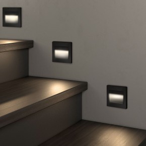 DK3050-BK Светильник встраиваемый в стену, IP 20, LED 3000, 1 Вт, черный пластик в Первоуральске - pervouralsk.ok-mebel.com | фото 3