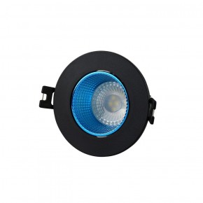 DK3061-BK+СY Встраиваемый светильник, IP 20, 10 Вт, GU5.3, LED, черный/голубой, пластик в Первоуральске - pervouralsk.ok-mebel.com | фото