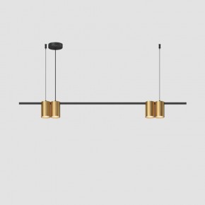 DK4061-BK+SG Подвесной светильник ORBIT, IP20, 4xGU10 LED до 15 Вт, черный + сатинированное золото, алюминий в Первоуральске - pervouralsk.ok-mebel.com | фото