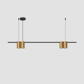 DK4061-BK+SG Подвесной светильник ORBIT, IP20, 4xGU10 LED до 15 Вт, черный + сатинированное золото, алюминий в Первоуральске - pervouralsk.ok-mebel.com | фото 2