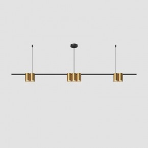 DK4063-BK+SG Подвесной светильник ORBIT, IP20, 7xGU10 LED до 15 Вт, черный + сатинированное золото, алюминий в Первоуральске - pervouralsk.ok-mebel.com | фото