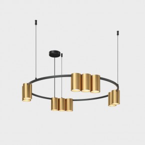 DK4065-BK+SG Подвесной светильник ORBIT , IP20, 10xGU10 LED до 15 Вт, черный + сатинированное золото, алюминий в Первоуральске - pervouralsk.ok-mebel.com | фото