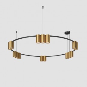 DK4067-BK+SG Подвесной светильник ORBIT, IP20, 15xGU10 LED, до 15 Вт, черный + сатинированное золото, алюминий в Первоуральске - pervouralsk.ok-mebel.com | фото 2