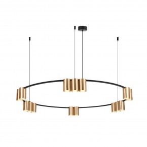 DK4067-BK+SG Подвесной светильник ORBIT, IP20, 15xGU10 LED, до 15 Вт, черный + сатинированное золото, алюминий в Первоуральске - pervouralsk.ok-mebel.com | фото 3