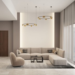 DK4067-BK+SG Подвесной светильник ORBIT, IP20, 15xGU10 LED, до 15 Вт, черный + сатинированное золото, алюминий в Первоуральске - pervouralsk.ok-mebel.com | фото 4