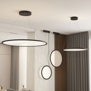 DK6616-BK Подвесной горизонтальный светильник Veil со светодиодом H900 d600 220V 48W 3000-6000K IP20 черный алюминий в Первоуральске - pervouralsk.ok-mebel.com | фото 5