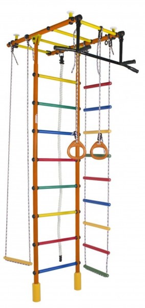 ДСК Атлант оранжевый радуга: турник, кольца, канат, трапеция, веревочная лестница в Первоуральске - pervouralsk.ok-mebel.com | фото