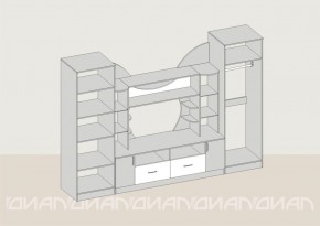 Гостиная Аллегро с 2 шкафами вариант-5 (венге/дуб белфорт) в Первоуральске - pervouralsk.ok-mebel.com | фото 2