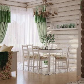 Комлект Вествик обеденный стол и четыре стула, массив сосны, цвет белый в Первоуральске - pervouralsk.ok-mebel.com | фото