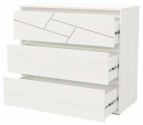 АДЕЛИНА Комод с тремя ящиками (белый рамух) в Первоуральске - pervouralsk.ok-mebel.com | фото 2
