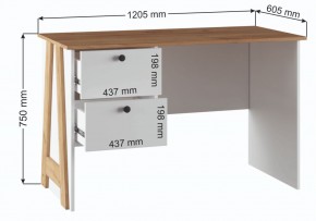 Компьютерный стол Теодора белый / крафт золотой в Первоуральске - pervouralsk.ok-mebel.com | фото 3