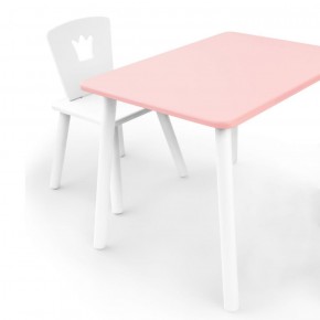 Комплект детской мебели стол и стул Корона (Розовый/Белый/Белый) в Первоуральске - pervouralsk.ok-mebel.com | фото