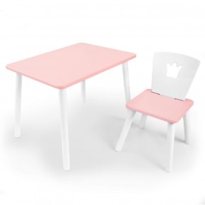 Комплект детской мебели стол и стул Корона (Розовый/Розовый/Белый) в Первоуральске - pervouralsk.ok-mebel.com | фото 1