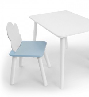 Комплект детской мебели стол и стул Облачко (Белый/Голубой/Белый) в Первоуральске - pervouralsk.ok-mebel.com | фото