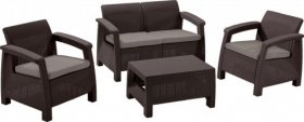 Комплект мебели Корфу сет (Corfu set) коричневый - серо-бежевый * в Первоуральске - pervouralsk.ok-mebel.com | фото 1