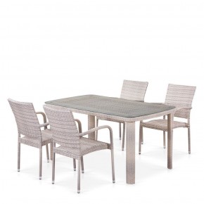 Комплект плетеной мебели T256C/Y376C-W85 Latte (4+1) + подушки на стульях в Первоуральске - pervouralsk.ok-mebel.com | фото