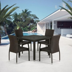 Комплект плетеной мебели T257A/YC379A-W53 Brown (4+1) + подушки на стульях в Первоуральске - pervouralsk.ok-mebel.com | фото 1