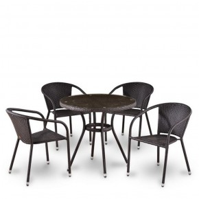 Комплект плетеной мебели T282ANT/Y137C-W53 Brown (4+1) в Первоуральске - pervouralsk.ok-mebel.com | фото 1