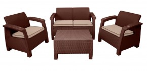 Комплект уличной мебели Yalta Premium Terrace Set (Ялта) шоколадый (+подушки под спину) в Первоуральске - pervouralsk.ok-mebel.com | фото