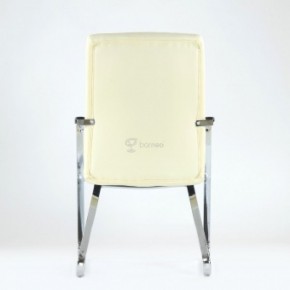 Кресло Barneo K-25 для посетителей и переговорных (хром, бежевая экокожа) в Первоуральске - pervouralsk.ok-mebel.com | фото 3
