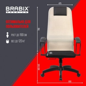 Кресло BRABIX PREMIUM "Ultimate EX-800" пластик, плотная двойная сетка Х2, черное/бежевое, 532916 в Первоуральске - pervouralsk.ok-mebel.com | фото 6