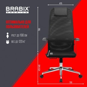Кресло BRABIX PREMIUM "Ultimate EX-801" хром, плотная двойная сетка Х2, черное, 532917 в Первоуральске - pervouralsk.ok-mebel.com | фото 7