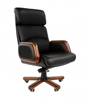 Кресло для руководителя CHAIRMAN 417 (Натуральная кожа) Черное в Первоуральске - pervouralsk.ok-mebel.com | фото