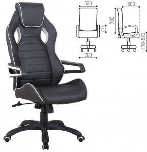 Кресло компьютерное BRABIX "Techno Pro GM-003" (черное/серое, вставки серые) 531814 в Первоуральске - pervouralsk.ok-mebel.com | фото 2