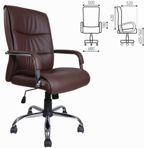 Кресло офисное BRABIX "Space EX-508" (экокожа, хром, коричневое) 531164 в Первоуральске - pervouralsk.ok-mebel.com | фото 4