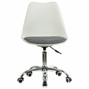 Кресло стул BRABIX "Eames MG-310 CH", хром, пластик белый, ткань серая, 532924 в Первоуральске - pervouralsk.ok-mebel.com | фото