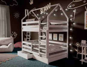 Кровать-домик двухъярусная 80*190 Белый в Первоуральске - pervouralsk.ok-mebel.com | фото