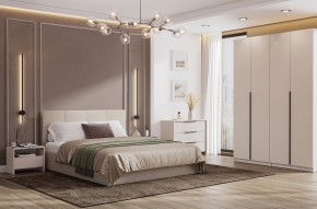 Кровать двойная №4 с основанием (Бежевый) в Первоуральске - pervouralsk.ok-mebel.com | фото 3