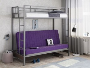 Кровать двухъярусная с диваном "Мадлен" (Серый/Фиолетовый) в Первоуральске - pervouralsk.ok-mebel.com | фото 1