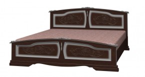 ЕЛЕНА Кровать из массива 1400 (Орех темный) в Первоуральске - pervouralsk.ok-mebel.com | фото