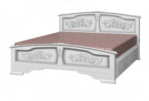 ЕЛЕНА Кровать из массива 1600 (Белый жемчуг) с 2-мя ящиками в Первоуральске - pervouralsk.ok-mebel.com | фото