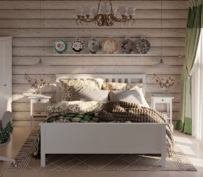 Кровать Кантри двухспальная 180х200, массив сосны, цвет белый в Первоуральске - pervouralsk.ok-mebel.com | фото 4