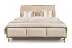 Кровать Lara 1600 с мягким изголовьем + основание (белый глянец) в Первоуральске - pervouralsk.ok-mebel.com | фото 1